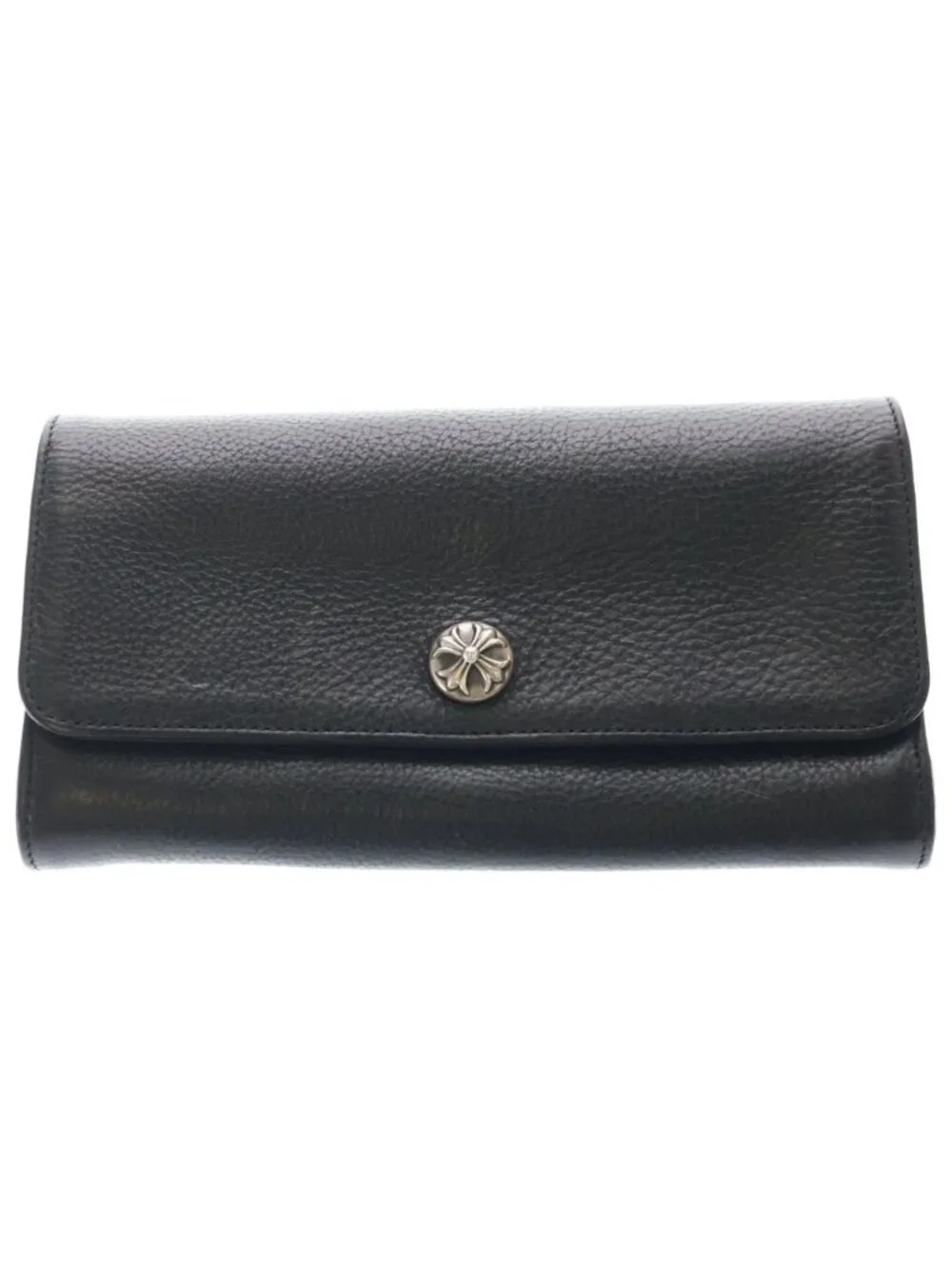 Chrome Hearts Judy Cross Ball Button Leather Wallet Black